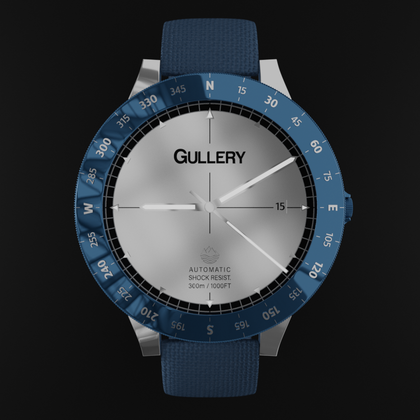 Gullery's Watch - Blue Bezel (Navy Look)-top view